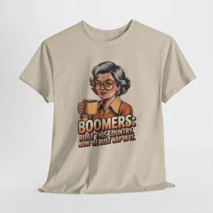 Boomers Tee | Baby Boomer Tee | Boomer Pride Shirt for Women | Boomer Pride Funny Coffee Tee, Retro Cartoon Graphic Shirt for Women