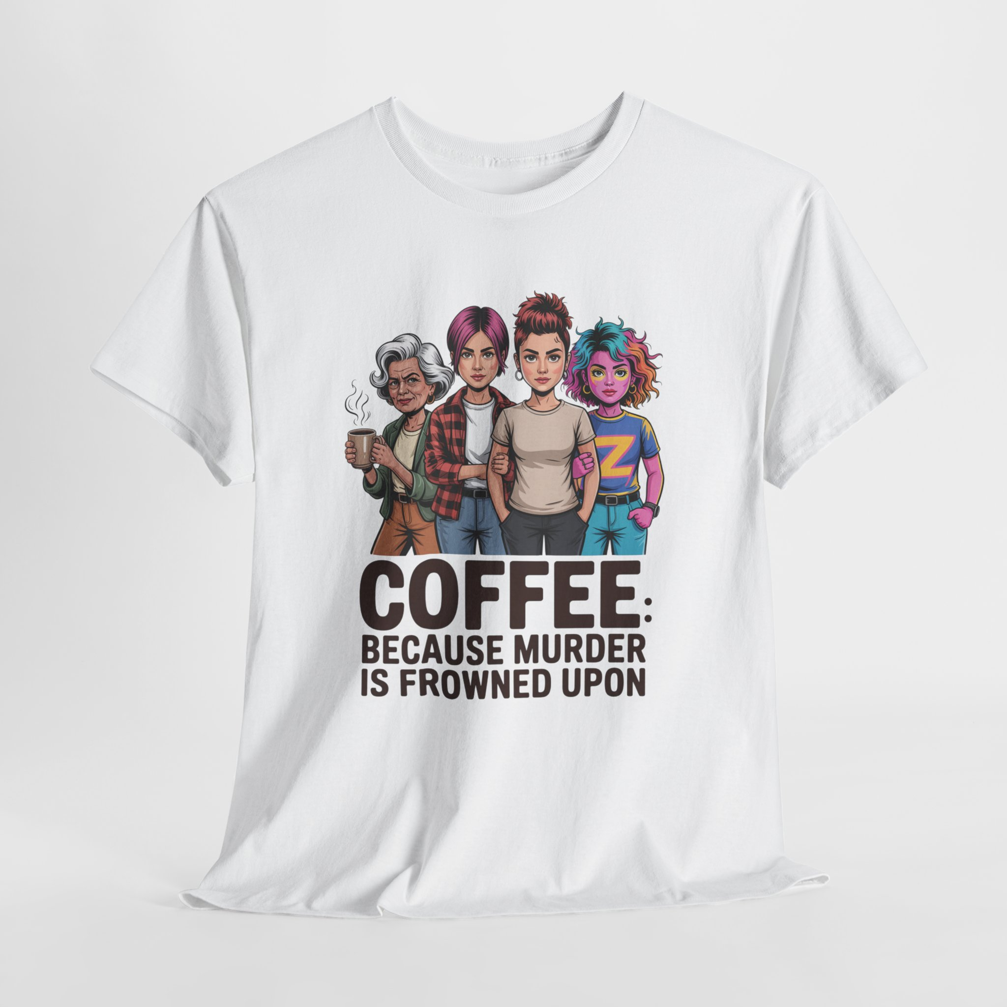 Boomers Coffee Tee | Baby Boomer Tee | Boomer Pride Shirt for Women | Boomer Pride Funny Coffee Tee, Retro Cartoon Graphic Shirt for Women