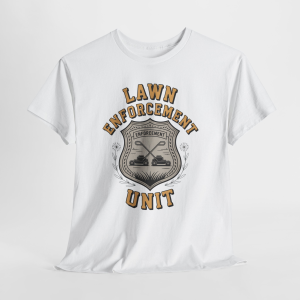 Lawn Enforcement Unit Funny Mowing Tee, Retro Lawn Care Humor Shirt, Gardener Yard Work Gift for Men & Women, Landscaping Pun Graphic Tee