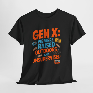 Gen X We Were Raised Outdoors Graphic Tee, Vintage GenX Humor T-Shirt